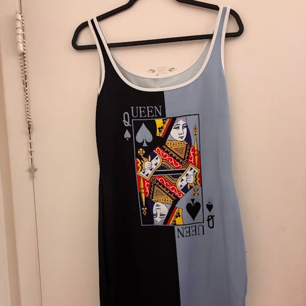 Colorblock Playing Card Graphic Tank Dress – Shein – Size Large
